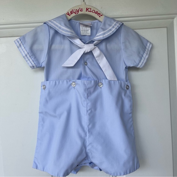 Petit Ami Other - •Petit Ami• Boys Sailor Shortall Set - Size 6 Months